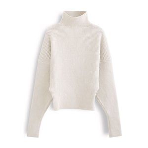 NWOT Chicwish Cream Batwing Turtleneck Small